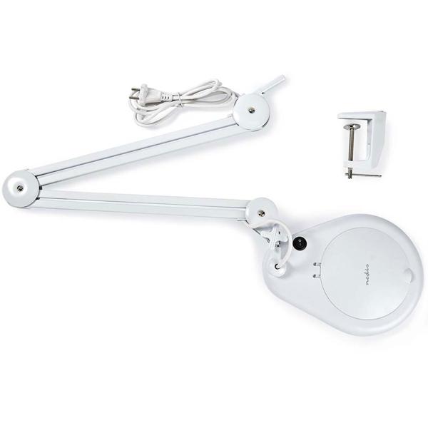 Helle LED-Lupenleuchte, 685 Lumen, 1,75x Vergrößerung, Gelenkarm – 9W, 56 SMD LEDs, weiss, für Lesen, Handwerk & mehr