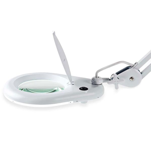 Helle LED-Lupenleuchte, 685 Lumen, 1,75x Vergrößerung, Gelenkarm – 9W, 56 SMD LEDs, weiss, für Lesen, Handwerk & mehr