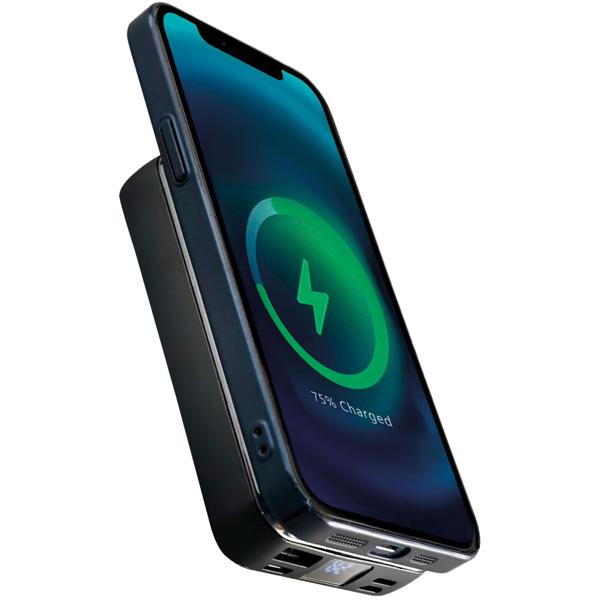 MagSafe Wireless Powerbank 5000mAh, Kabellose Magnetische Power Bank mit LED-Anzeige und USB-C Anschluss, Design Akkupack für iPhone 12, 13, 14, 15