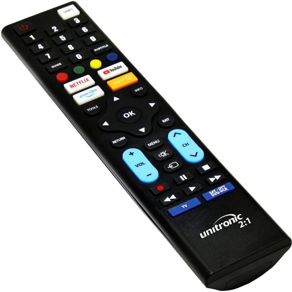 Programmierbare Universal-Fernbedienung - Steuert 2 Geräte (TV, Sat, DVD) gleichzeitig - Infrarot - Konfigurierbar via PC/IR - Ergonomisches Design Schwarz