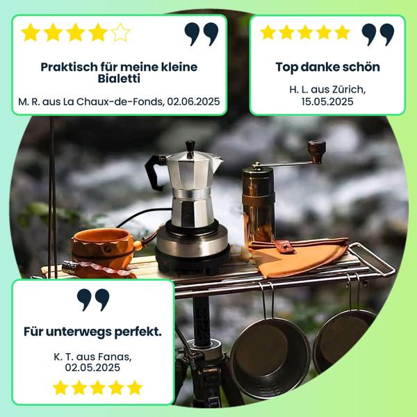 Kompakte elektrische Mini-Einzelkochplatte, Ø 10 cm, 500 Watt, Ideal für Camping, Studentenwohnungen & kleine Küchen, schnellheizend & platzsparend