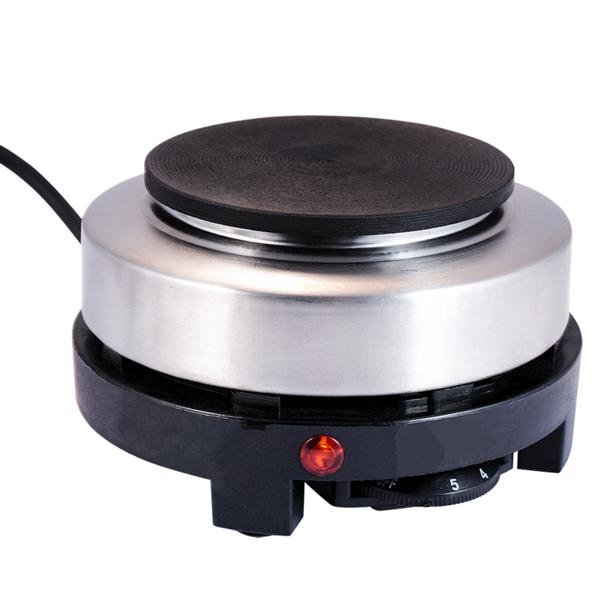 Kompakte elektrische Mini-Einzelkochplatte mit Espresso-Kocher, 500 Watt, Ideal für Camping & kleine Küchen