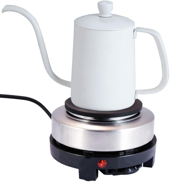 Kompakte elektrische Mini-Einzelkochplatte mit Espresso-Kocher, 500 Watt, Ideal für Camping & kleine Küchen