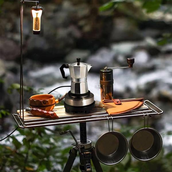 Kompakte elektrische Mini-Einzelkochplatte mit Espresso-Kocher, 500 Watt, Ideal für Camping & kleine Küchen