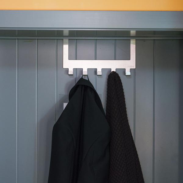 2er-Set Robuste Edelstahl-Türgarderobenleiste mit je 5 Kleiderhaken, platzsparende Aufbewahrung für Jacken, Mäntel, Handtücher u.v.m.