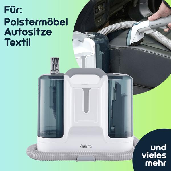 Polsterreinigungsset: 450-Watt-Waschsauger & Polsterreiniger-Konzentrat für strahlend saubere Polster, Autositze und Textilien – nachhaltig & effizient