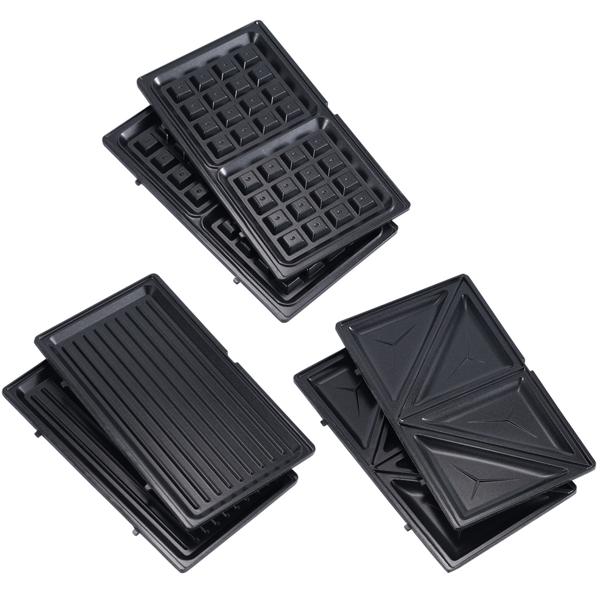 Vielseitiger 3in1 Multi-Grill: Kontaktgrill, Sandwichmaker & Waffeleisen in einem Gerät, (800 W), Abnehmbare Platten, Antihaftbeschichtung
