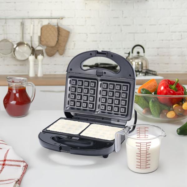 Vielseitiger 3in1 Multi-Grill: Kontaktgrill, Sandwichmaker & Waffeleisen in einem Gerät, (800 W), Abnehmbare Platten, Antihaftbeschichtung