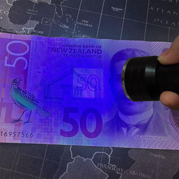 Multifunktionale 2in1 UV-Taschenlampe und Geldschein-/Ausweisprüfer, 21 LEDs, Batteriebetrieb, Für Echtheitsprüfung & Beleuchtung