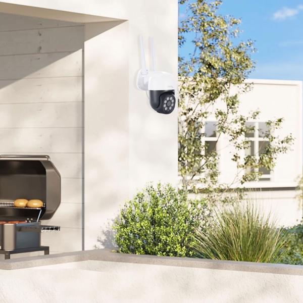 2er-Set WLAN Outdoor Überwachungskamera 2K: IP66, Pan-Tilt: Volle Kontrolle & brillante Überwachung für Ihr Zuhause – Tag & Nacht