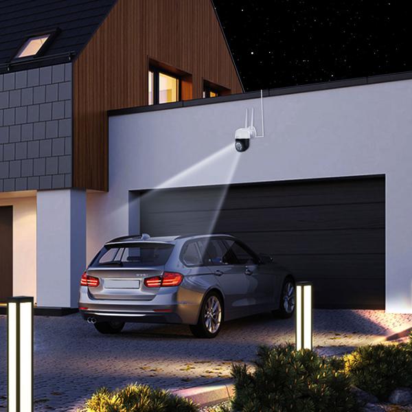 2er-Set WLAN Outdoor Überwachungskamera 2K: IP66, Pan-Tilt: Volle Kontrolle & brillante Überwachung für Ihr Zuhause – Tag & Nacht