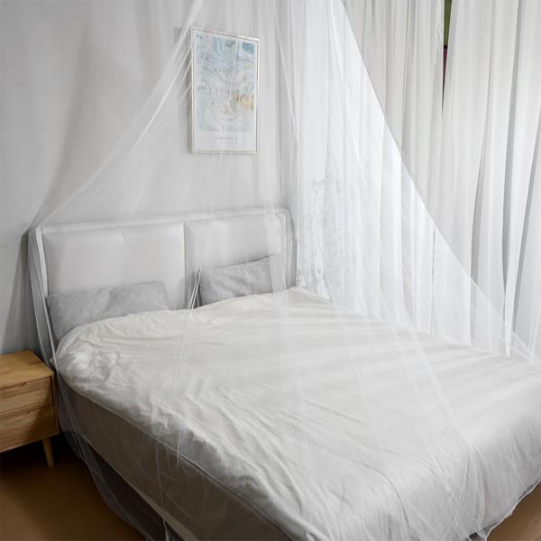 XXL Moskitonetz für Doppelbetten – Feinmaschiges Mückenschutz-Netz (190 Mesh) mit Deckenring, atmungsaktiv & langlebig