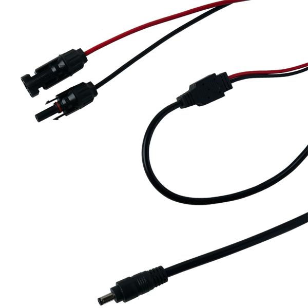 Wetterfestes Solarmodul-Anschlusskabel: MC4-komp. auf DC 5,5x2,1mm, 2m, IP65, sichere & effiziente Verbindung zum Laderegler