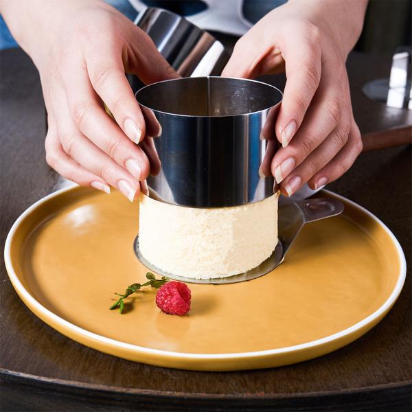 Dessert- & Speiseringe (6er-Set) Ø 8 cm mit Heber & Stampfer – Profi-Anrichtringe aus rostfreiem Edelstahl für kreative Gerichte