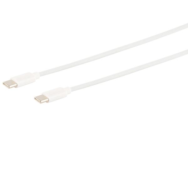 USB-C Lade- & Datenkabel - PowerDelivery (PD) 60W Schnellladung für Smartphones/Tablets - High-Speed 480 Mbit/s Datenübertragung - 1m Weiss