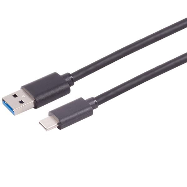 2er-Set USB-A auf USB-C Lade-/Datenkabel - USB 3.0 mit 5 Gbps Datenübertragung - 1m Rundkabel Schwarz für Smartphone & Tablet - Schnell & robust