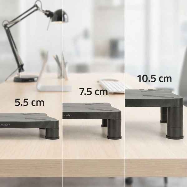 Monitorständer mit anpassbarer Höhe, Bildschirmständer und Laptop-Erhöhung für Arbeitsplatz, Homeoffice, Büro
