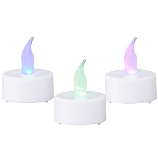 Flackerndes LED-Teelicht 2er-Set - Sicherer Farbwechsel mit 6h Timer - Ø 4cm Kunststoff, batteriebetrieben inkl. CR2032 - Ideal für Zuhause & Partys