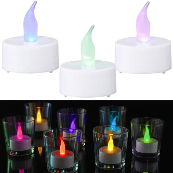 Flackerndes LED-Teelicht 2er-Set - Sicherer Farbwechsel mit 6h Timer - Ø 4cm Kunststoff, batteriebetrieben inkl. CR2032 - Ideal für Zuhause & Partys