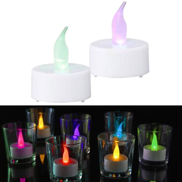 Flackerndes LED-Teelicht 8er-Set - Sanfter Farbwechsel & 6h Timerfunktion - Ø 4cm, batteriebetrieben mit CR2032 - Ideal für sichere Dekoration Herbst, Winter, Weihnachten & Partys