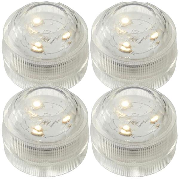 4er-Set LED-Teelicht warmweiss – Wasserdicht IP68 inkl. Batterien – Ideal für Deko, Pool, Badewanne, Garten, Balkon – Ø 3cm Kunststoff