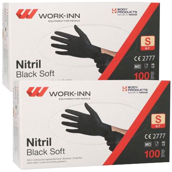 Einweg-Nitril-Handschuhe S - Puderfrei, 200 Stk., schwarz - Medizinische Qualität, Latexfrei & reissfest - Für Haushalt, Gastronomie & Handwerk