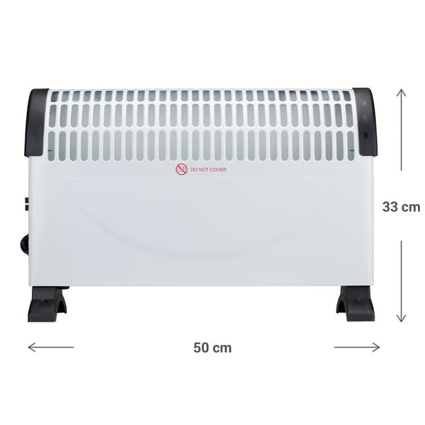 Konvektor Heizung 1500W, mit Überhitzungsschutz, GS-zertifiziert, weiss/schwarz. Elektro-Heizkörper für schnelle Wärme, sicher & zuverlässig