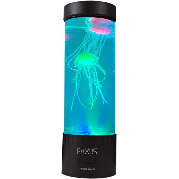 Quallen Stimmungsleuchte - LED-Farbwechsel - Beruhigendes Nachtlicht & Dekoleuchte für Wohnzimmer & Büro - USB-Anschluss - 32x10cm Schwarz
