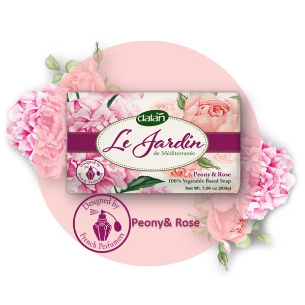Luxus Handseife Rosenduft - 200g - Vegane Naturseife für sanfte Reinigung - Alkoholfrei Silikonfrei GMO-frei - Dalan Le Jardin