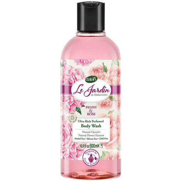 Dalan Le Jardin Luxus Seifenset Rosenduft – Duschgel 500ml, Handseife 200g, Flüssigseife 500ml – 100% vegan, dermatologisch getestet, biologisch abbaubar