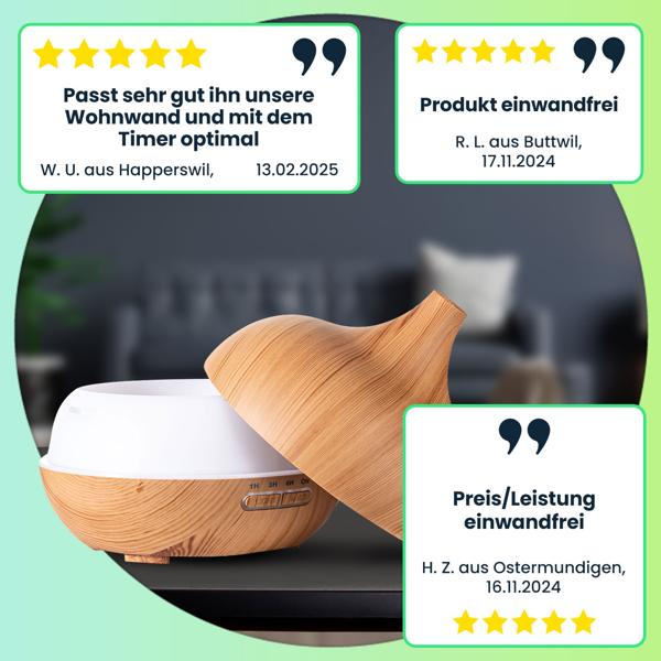 Wellness-Set mit Duftlampe - 6 Düfte, 9 Hot-Stones & Lavendelöl - Aroma-Diffusor mit LED, 100ml Lavendelöl, Massage-Steine