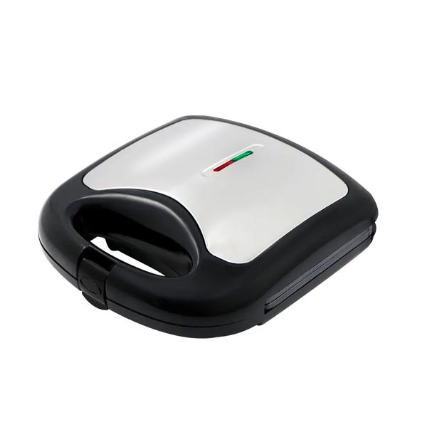 Hitzebeständiger Sandwichmaker für 2 Grill-Sandwiches, 750 W, Antihaftbeschichtung, schwarz/silber, rutschfest, robust