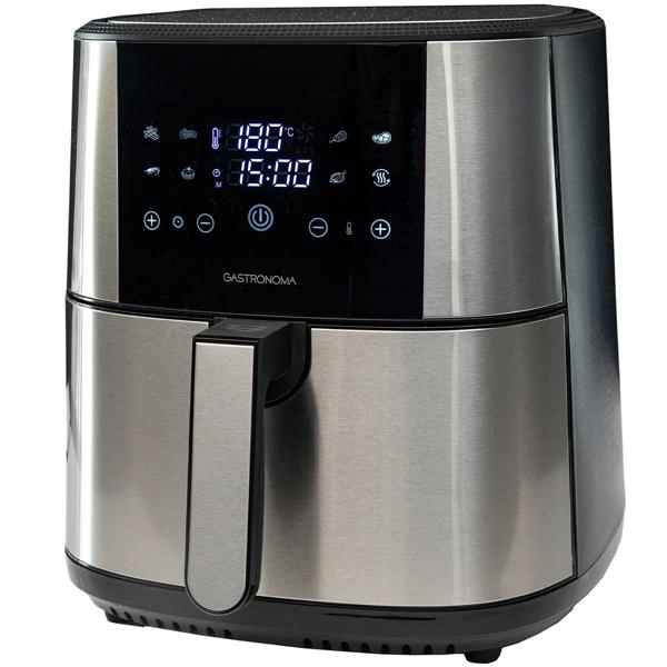 Elegante XL - 8 Liter Heissluftfritteuse: 1800W, Edelstahl, Touch LCD & umfangreiches Zubehör – Knusprige Gerichte, fettarm zubereitet