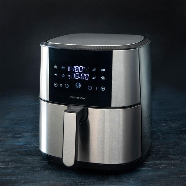 Elegante XL - 8 Liter Heissluftfritteuse: 1800W, Edelstahl, Touch LCD & umfangreiches Zubehör – Knusprige Gerichte, fettarm zubereitet