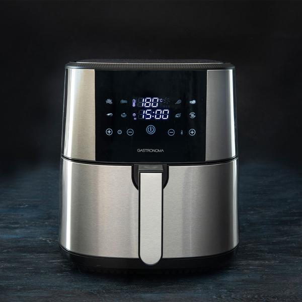 Elegante XL - 8 Liter Heissluftfritteuse: 1800W, Edelstahl, Touch LCD & umfangreiches Zubehör – Knusprige Gerichte, fettarm zubereitet