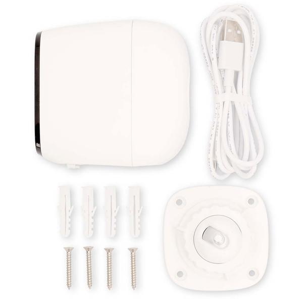 4MP Quad HD Akku-Überwachungskamera: 120° Weitwinkel, Nachtsicht, Scheinwerfer, IP66, App – Kabellose Outdoor-Sicherheit