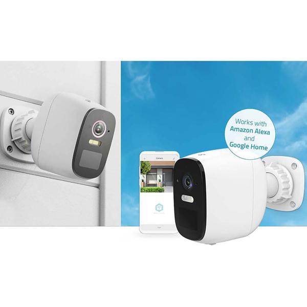 4MP Quad HD Akku-Überwachungskamera: 120° Weitwinkel, Nachtsicht, Scheinwerfer, IP66, App – Kabellose Outdoor-Sicherheit