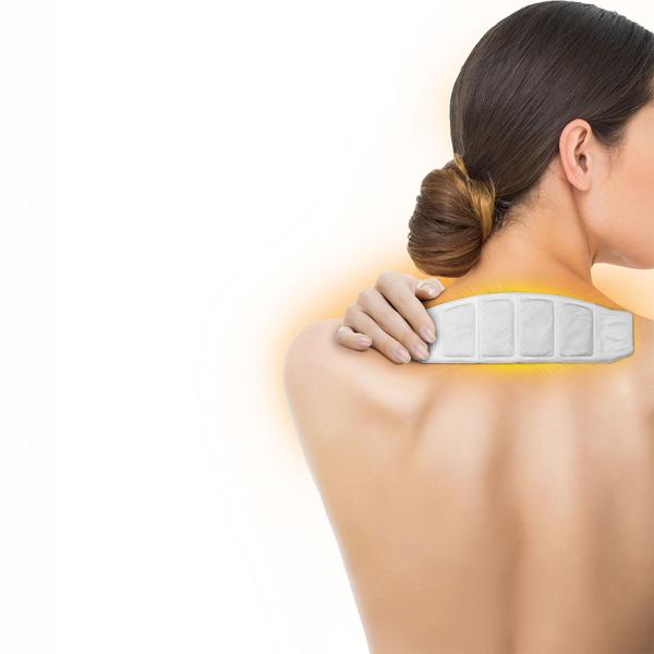5er-Set Nacken-Wärmepflaster weiss - 8h Tiefenwärme bei Nackenbeschwerden & Verspannungen - 23x9cm, selbstwärmend, diskret, Eisenpuder, Aktivkohle