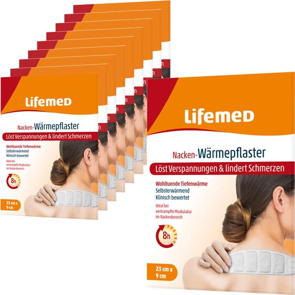 10er-Set Nacken-Wärmepflaster weiss - 8h Tiefenwärme gegen Nackenbeschwerden & Muskelverspannungen - Selbstklebend, 23x9cm, diskret tragbar
