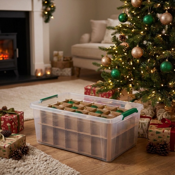 Aufbewahrungsbox für Christbaumkugeln mit 30 Fächern