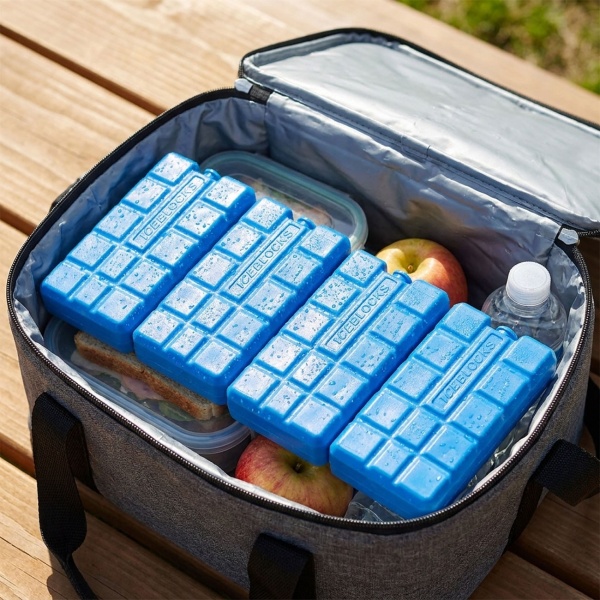 Kühlelemente 4er Set – 200g Kühlakkus für Kühltasche & Kühlbox – Kleine Kälteakkus für Unterwegs, Camping & Picknick – Blau, langanhaltend kühlend