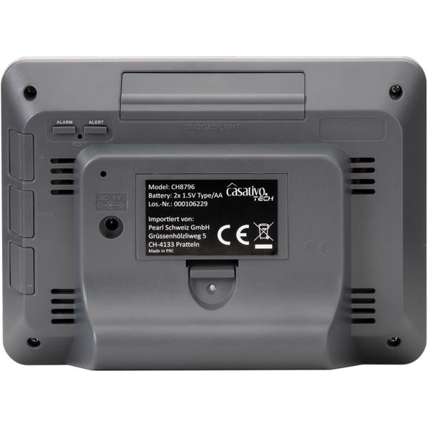 Funk-Wetterstation mit Farbdisplay, DCF-Uhr, Sensor, Thermometer, Barometer, Hygrometer, Mondphase. Präzise Wetterdaten & Wecker für Zuhause