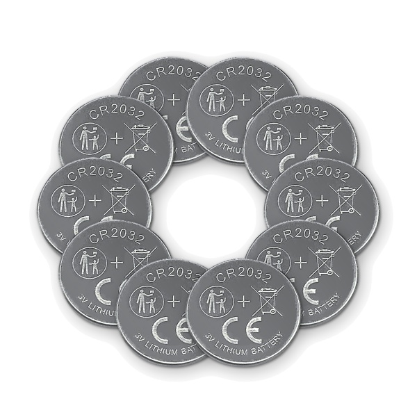 CR2032 Lithium-Knopfzellen (10er-Set), 3V – Powerpack für Autoschlüssel, Uhren & Smart Home Geräte – Langlebige Batterien
