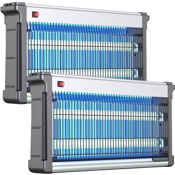 2er-Set Profi-LED UV-Insektenvernichter (30W, bis 80m²) -  Zuverlässiger Fliegenvernichter für Gastronomie, Terrasse & Haushalt, ungiftig, energiesparend