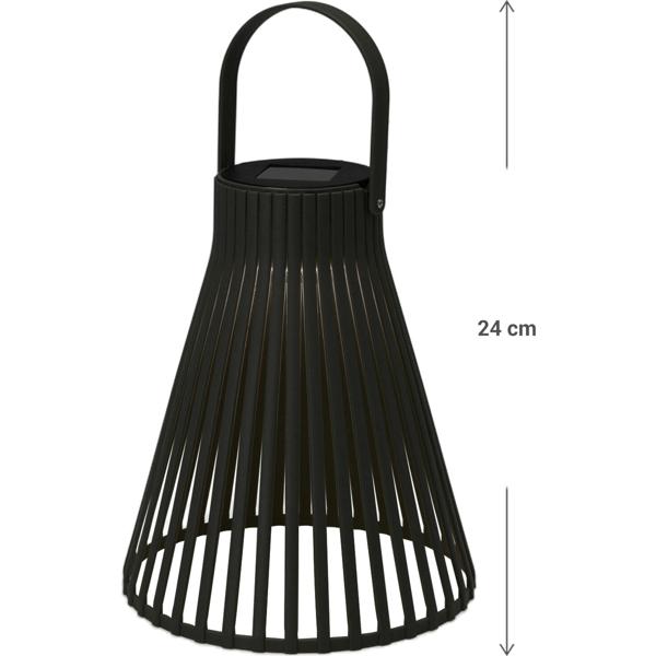 2er-Set Solar Hängelampe - Industrieller Look Gitteroptik schwarz - Ø 20x24cm - Für Garten Terrasse Camping Feste - Inkl. 1.2V AA Ni-MH Batterie