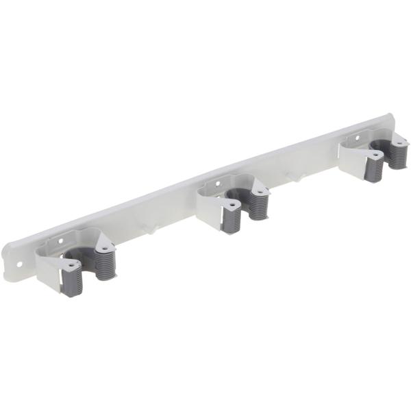 2er-Set Garten-Gerätehalterleiste - 3 Halterungen & 2 Haken für Besen/Werkzeuge - Robuste Metallkonstruktion, inkl. Montagematerial - 425 mm lang