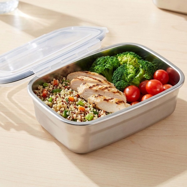 3er-Set Frischhaltedose Edelstahl 750ml - Auslaufsichere Lunchbox mit Clip-Deckel & Silikonring - Spülmaschinengeeignet & Geruchsneutral