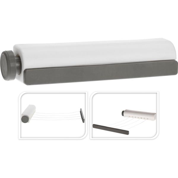 Wandtrockner ausziehbar - 4 Leinen, 14m Wäscheleine - Platzsparend, robust, für kleine Bäder - Inkl. Montagematerial & Nachspann-Funktion