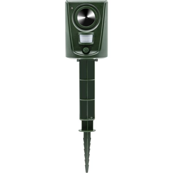 Effektiver Ultraschall Tiervertreiber, Tierabwehr m. PIR-Bewegungsmelder, bis 60 m², vertreibt Hunde, Katzen, Kleintiere, Vögel, Marder