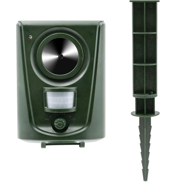 Effektiver Ultraschall Tiervertreiber, Tierabwehr m. PIR-Bewegungsmelder, bis 60 m², vertreibt Hunde, Katzen, Kleintiere, Vögel, Marder